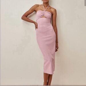 Reformation blush cut out midi dress
